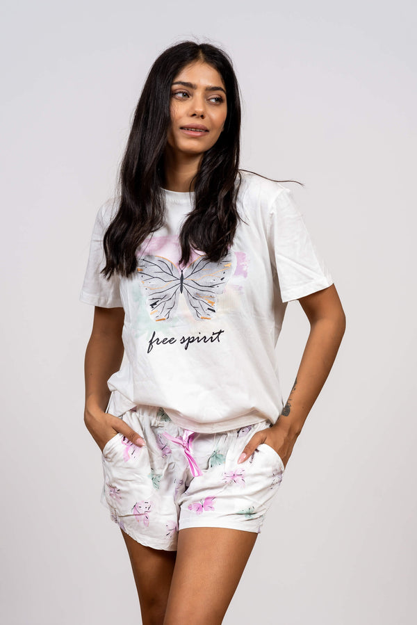 סט פיג'מת כותנה וויסקוזה Butterfly