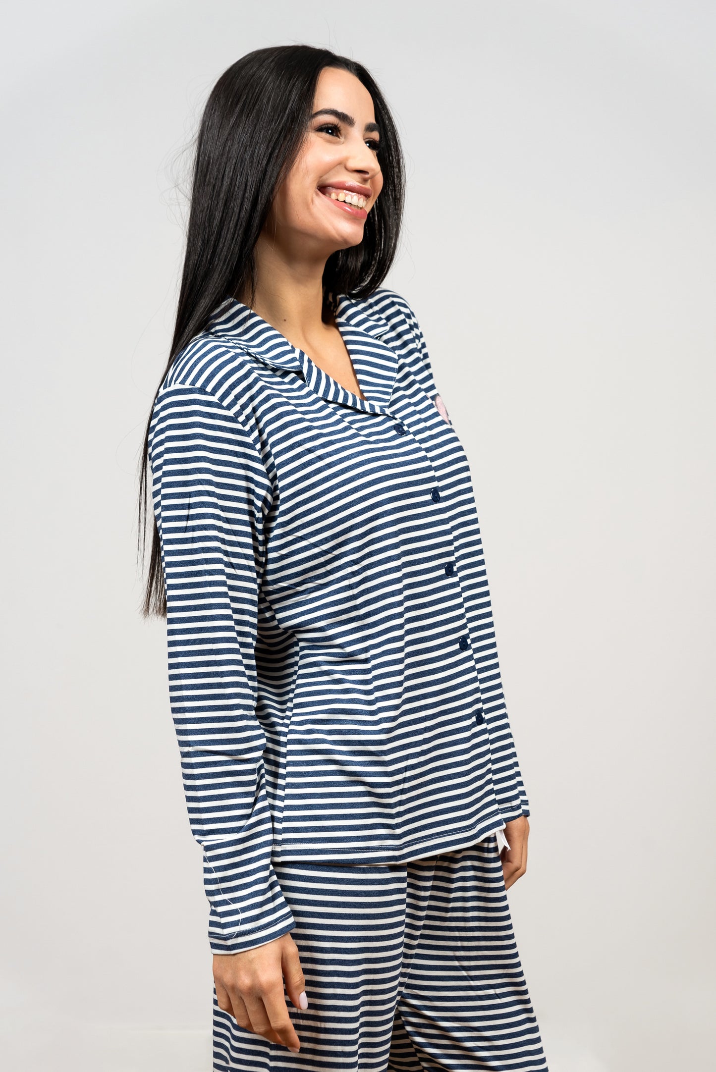 סט פיג'מת מודל פסים