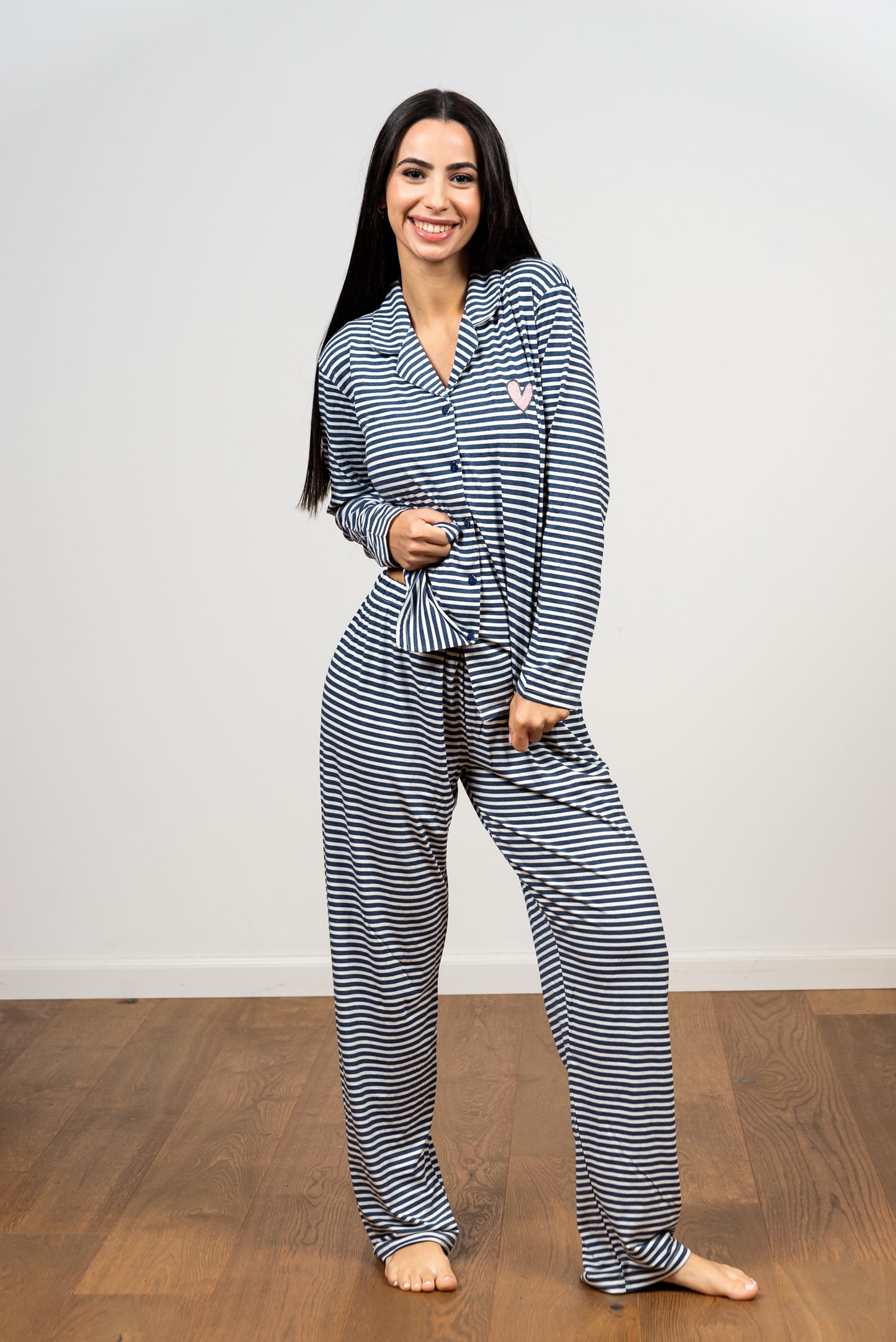 סט פיג'מת מודל פסים