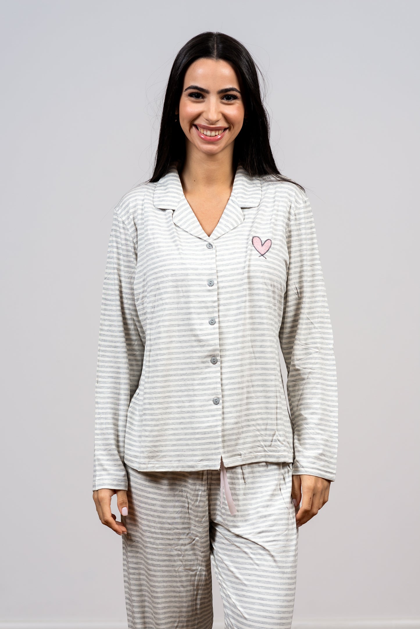 סט פיג'מת מודל פסים