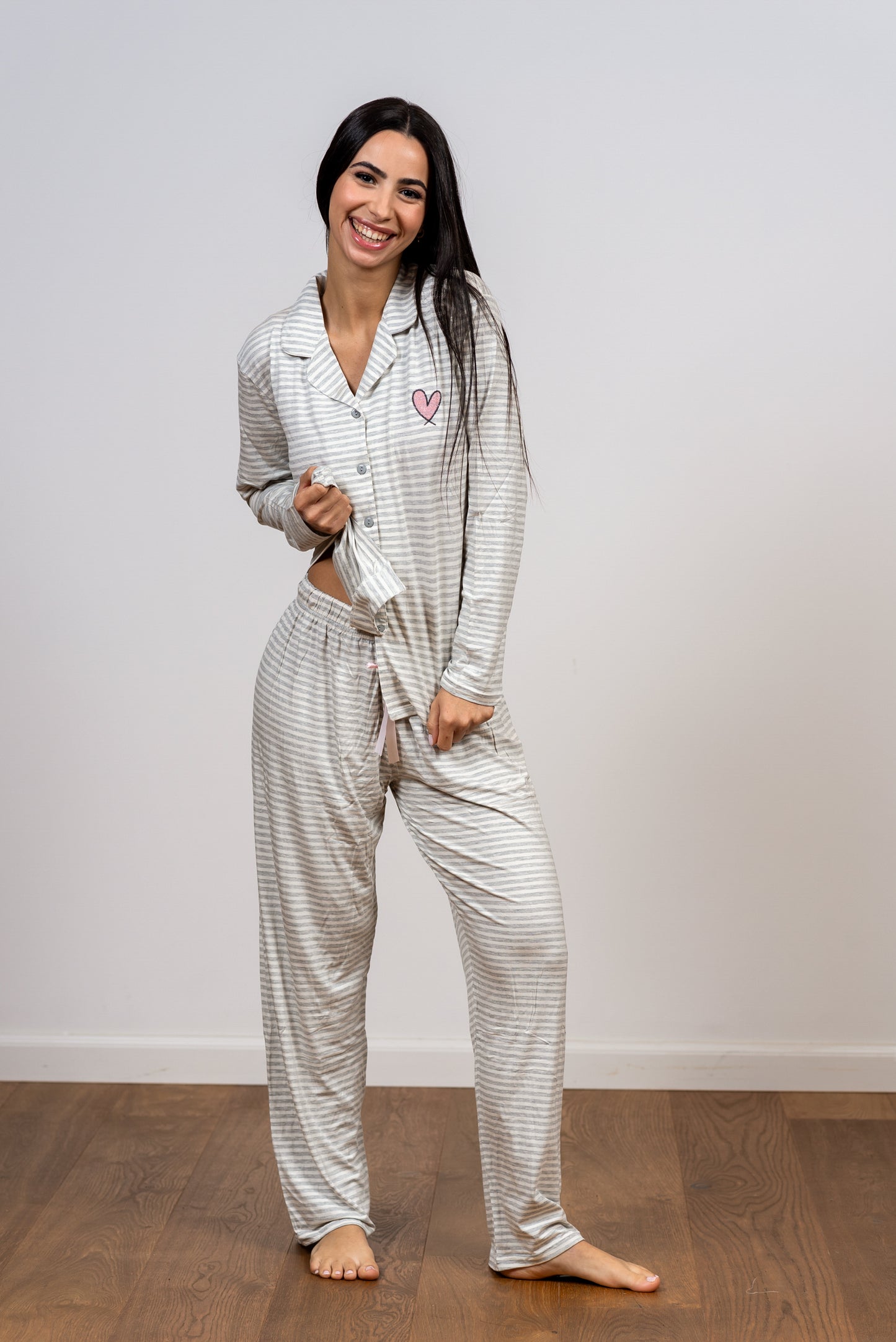 סט פיג'מת מודל פסים