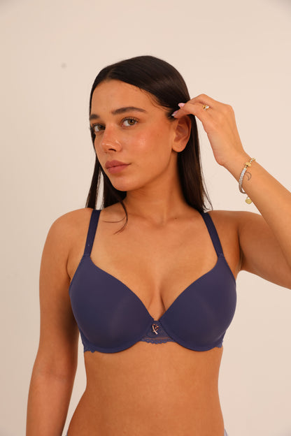 חזייה ללא ריפוד חלקה בשילוב תחרה