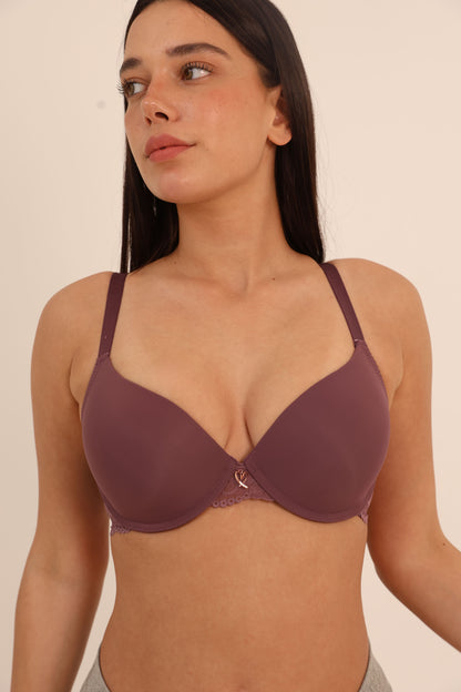 חזייה ללא ריפוד חלקה בשילוב תחרה