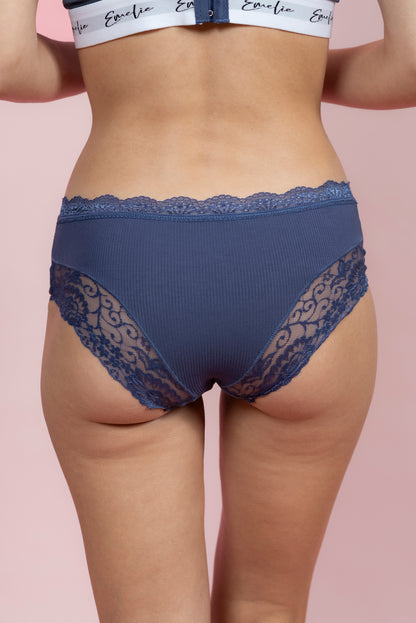 תחתון ביקיני כותנה בשילוב תחרה