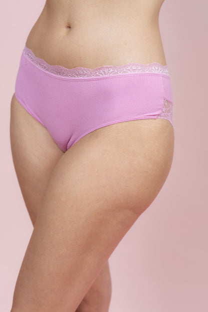 תחתון ביקיני כותנה בשילוב תחרה