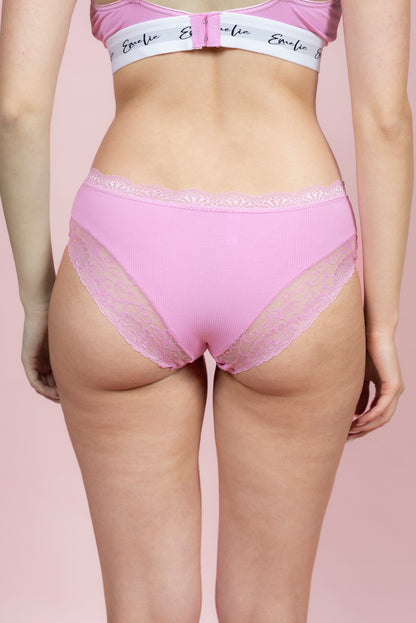 תחתון ביקיני כותנה בשילוב תחרה