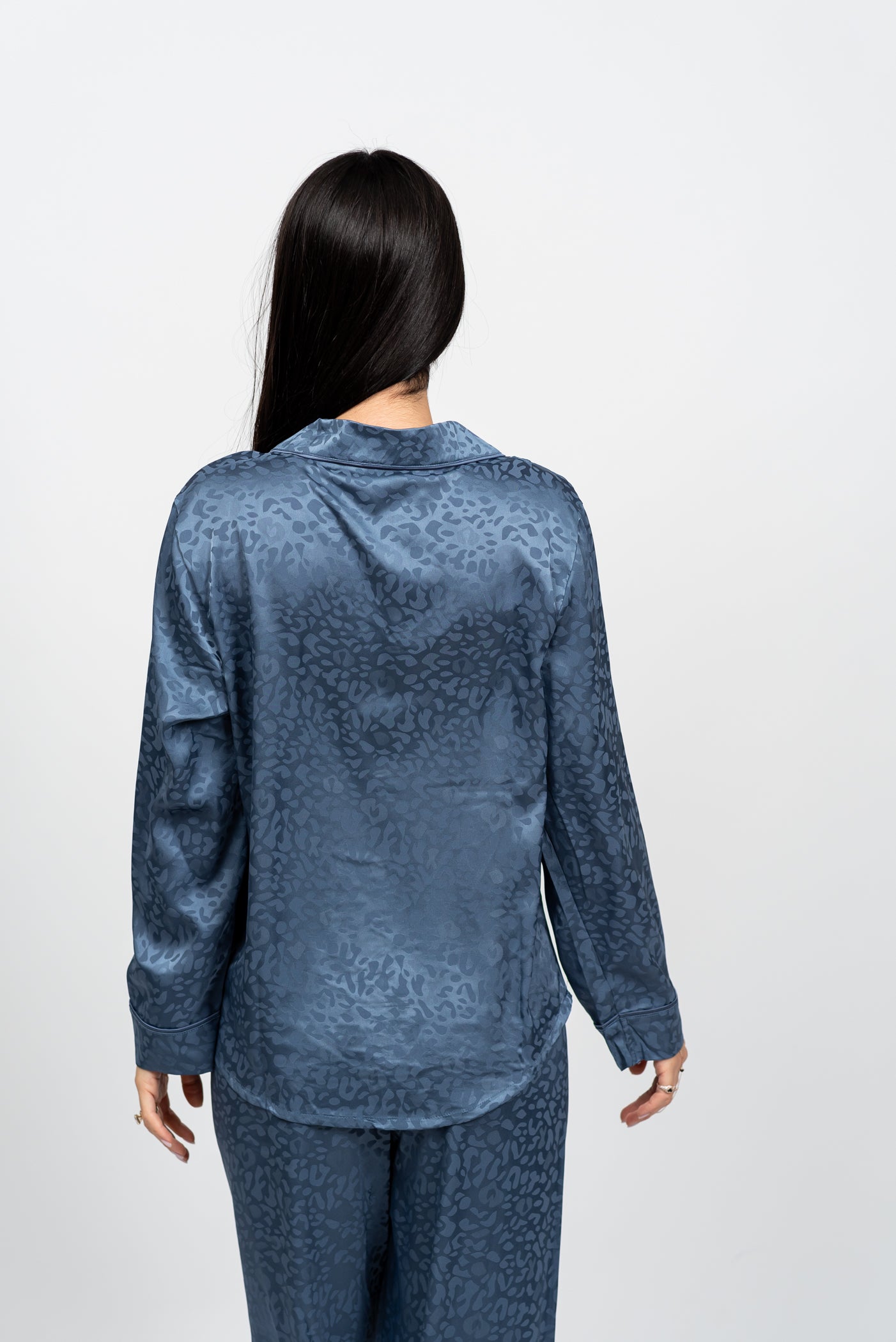 סט פיג'מת סאטן מנומר עדין