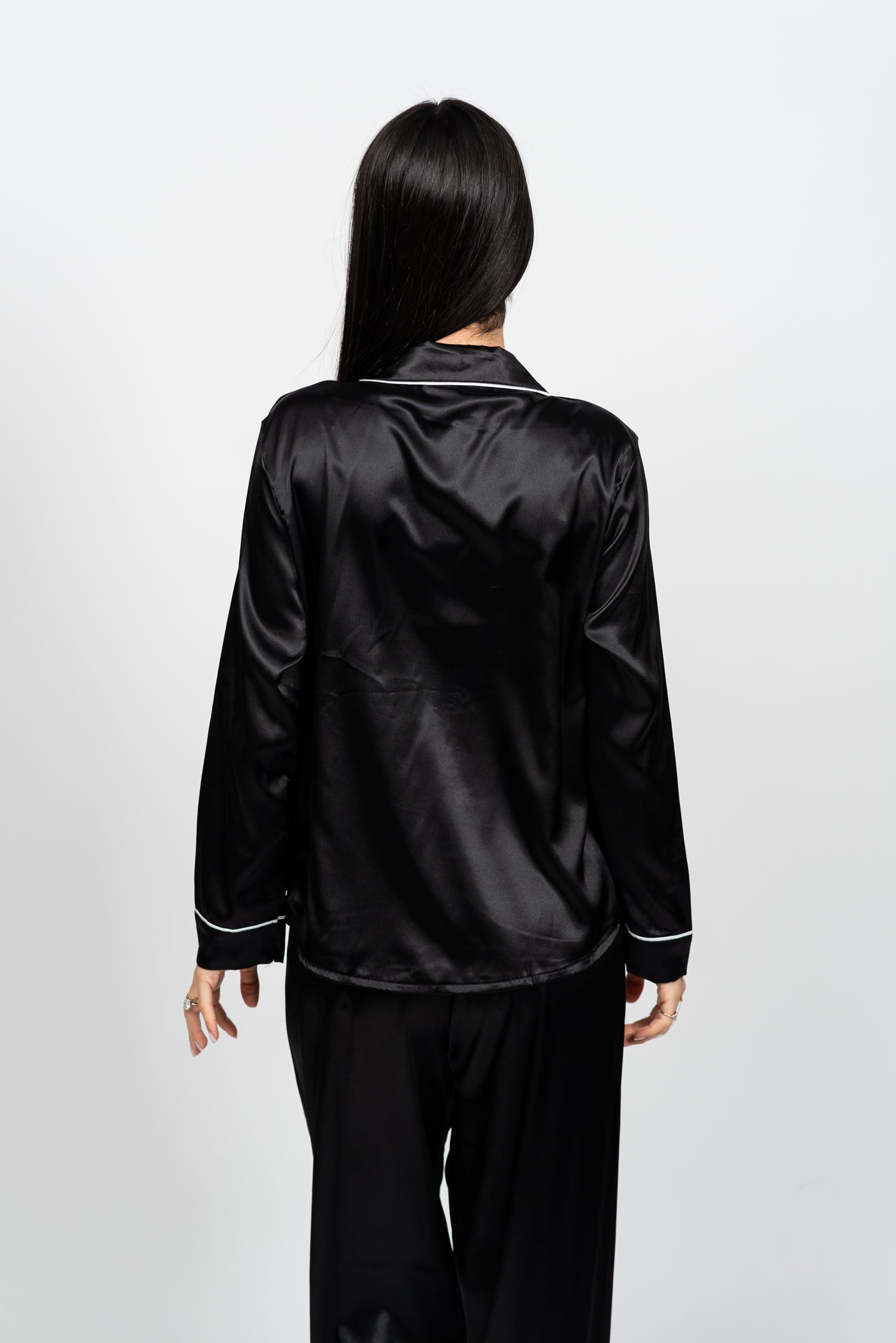 סט פיג'מת סאטן קלאסית