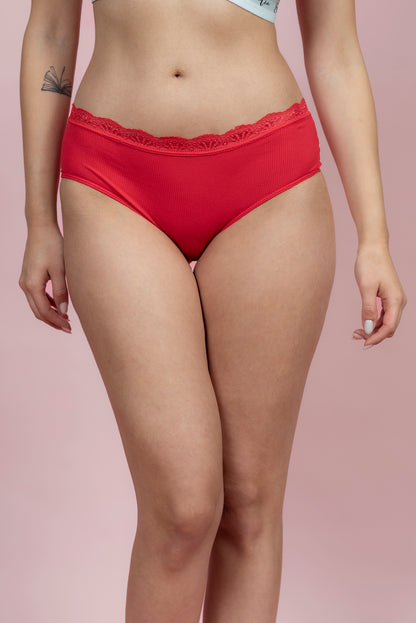 תחתון ביקיני כותנה בשילוב תחרה