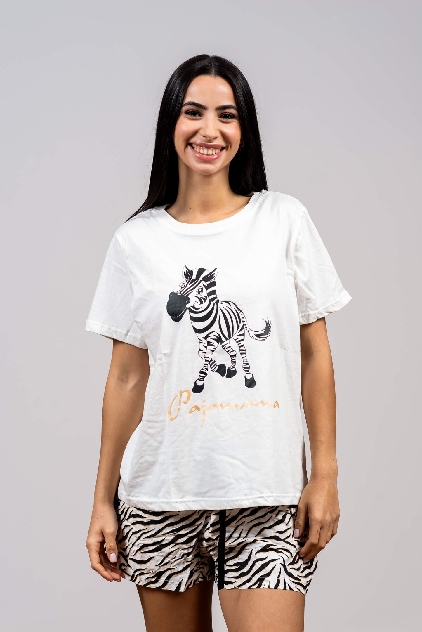 סט פיג'מת כותנה וויסקוזה Zebra