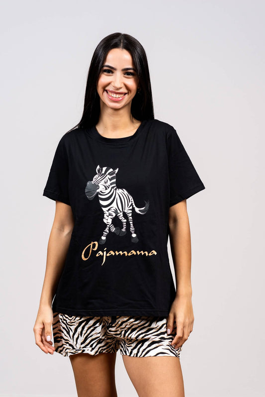 סט פיג'מת כותנה וויסקוזה Zebra