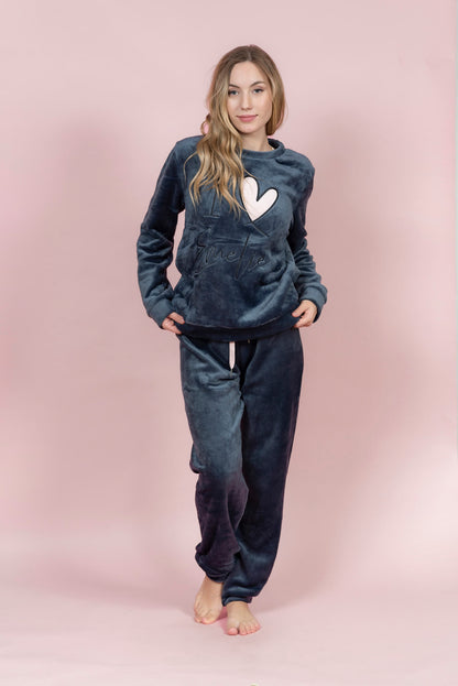 סט פיג’מה פליז I Love Emelie