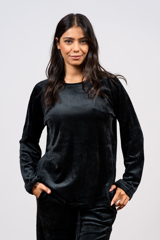 סט קטיפה - מכנס רחב