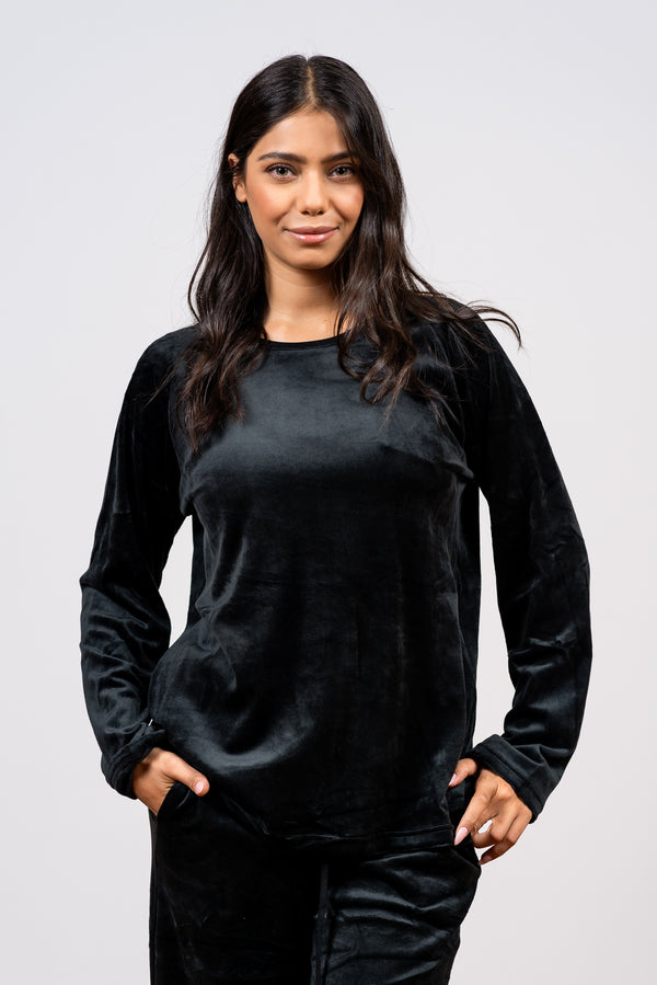 סט קטיפה - מכנס רחב