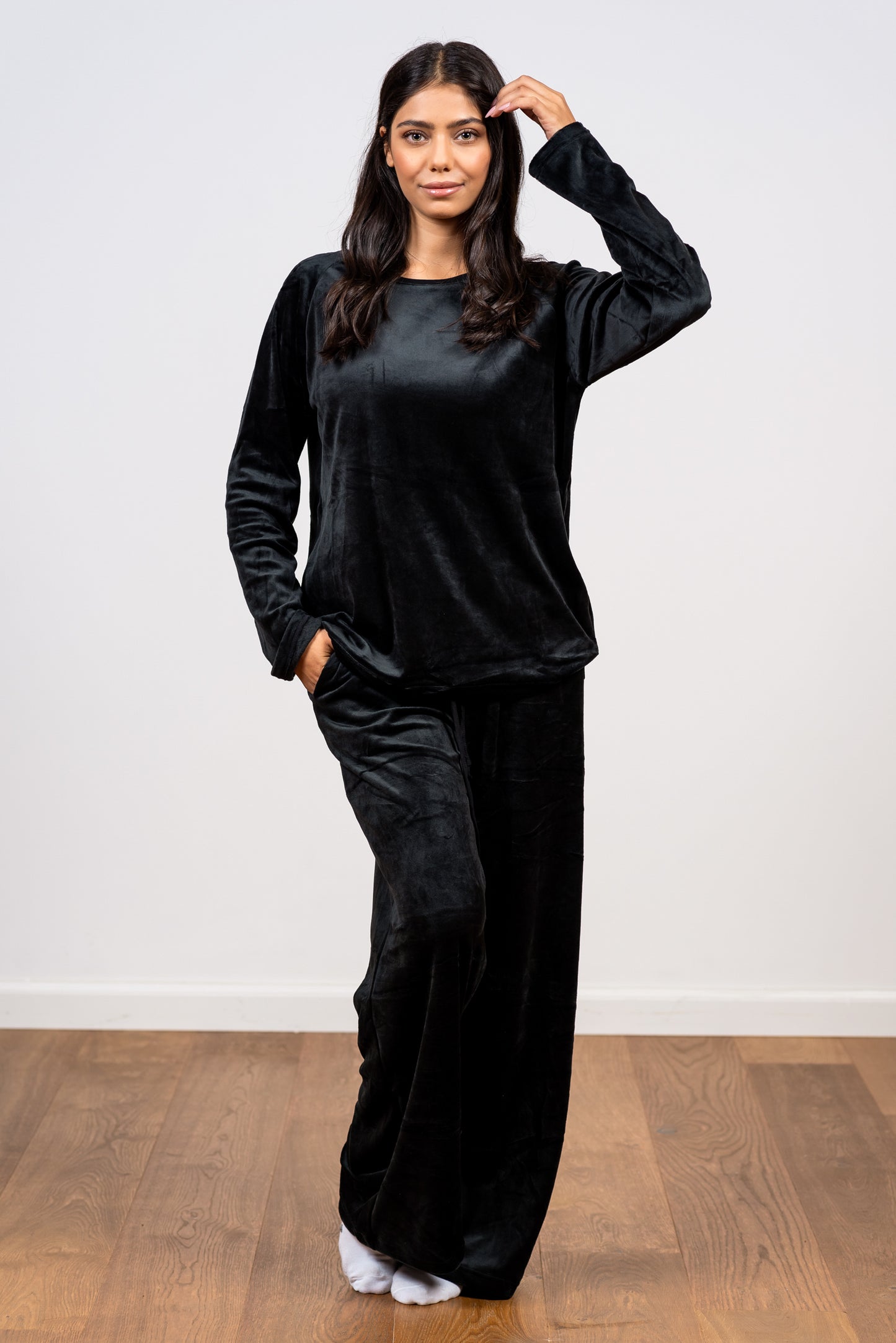 סט קטיפה - מכנס רחב