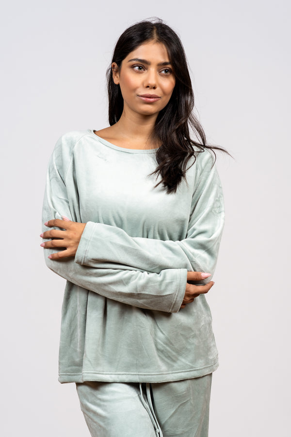 סט קטיפה - מכנס רחב