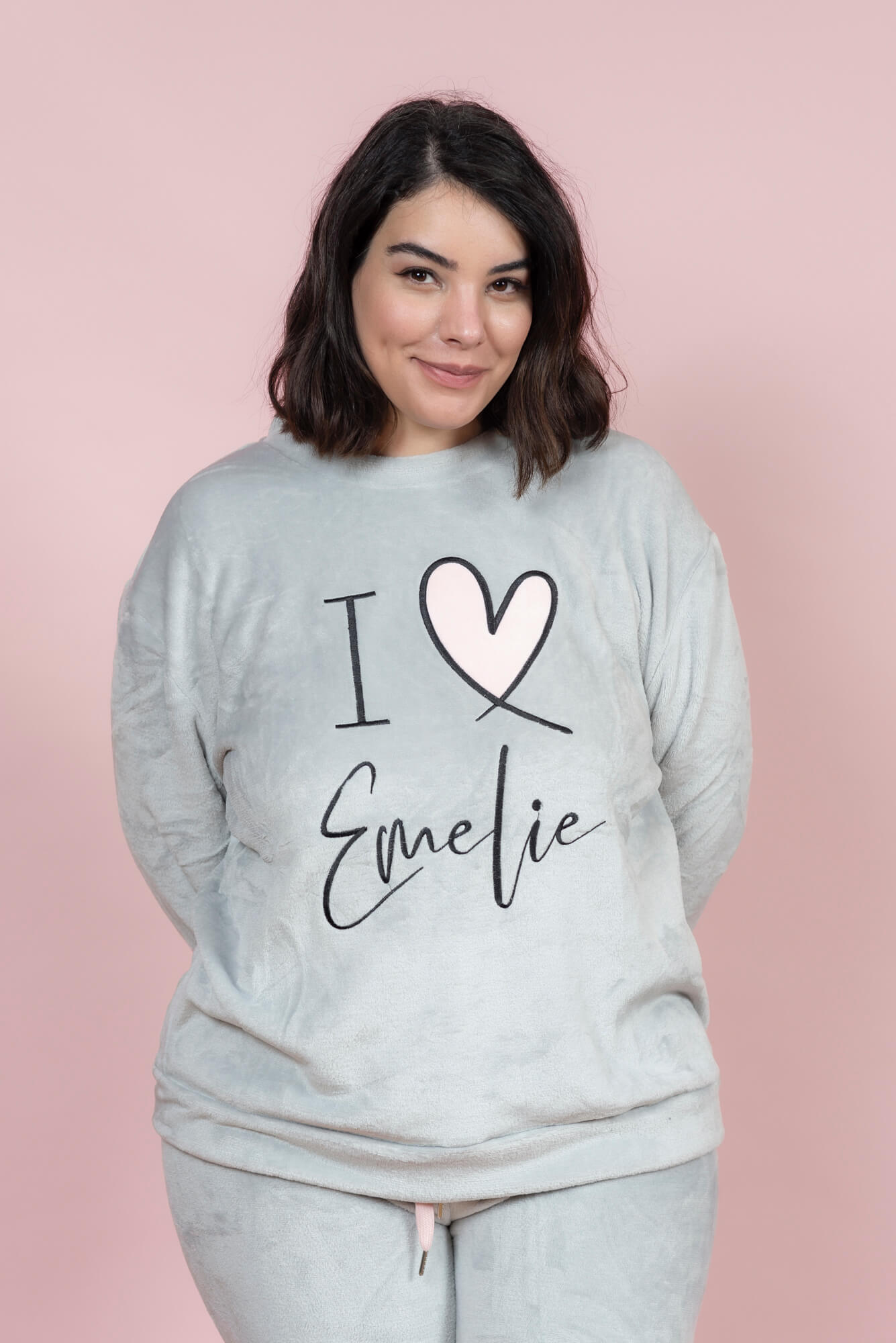 סט פיג’מה פליז I Love Emelie