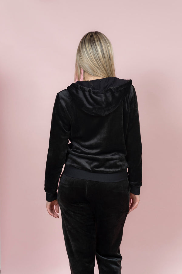 סט פיג’מה פליז קלאסי עם רוכסן