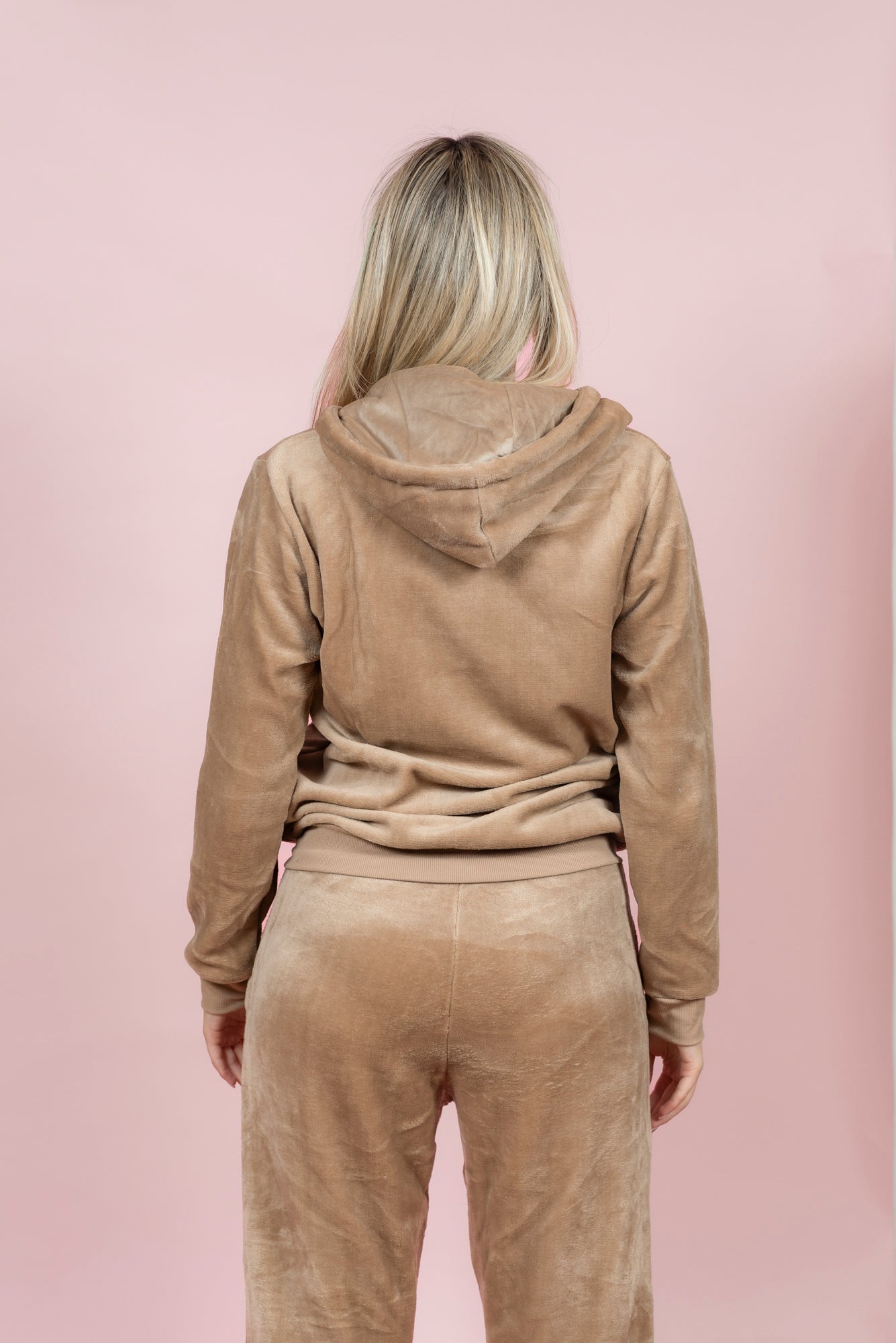 סט פיג’מה פליז קלאסי עם רוכסן