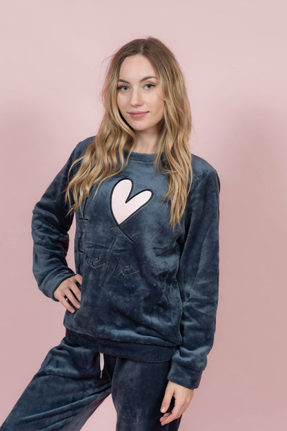 סט פיג’מה פליז I Love Emelie