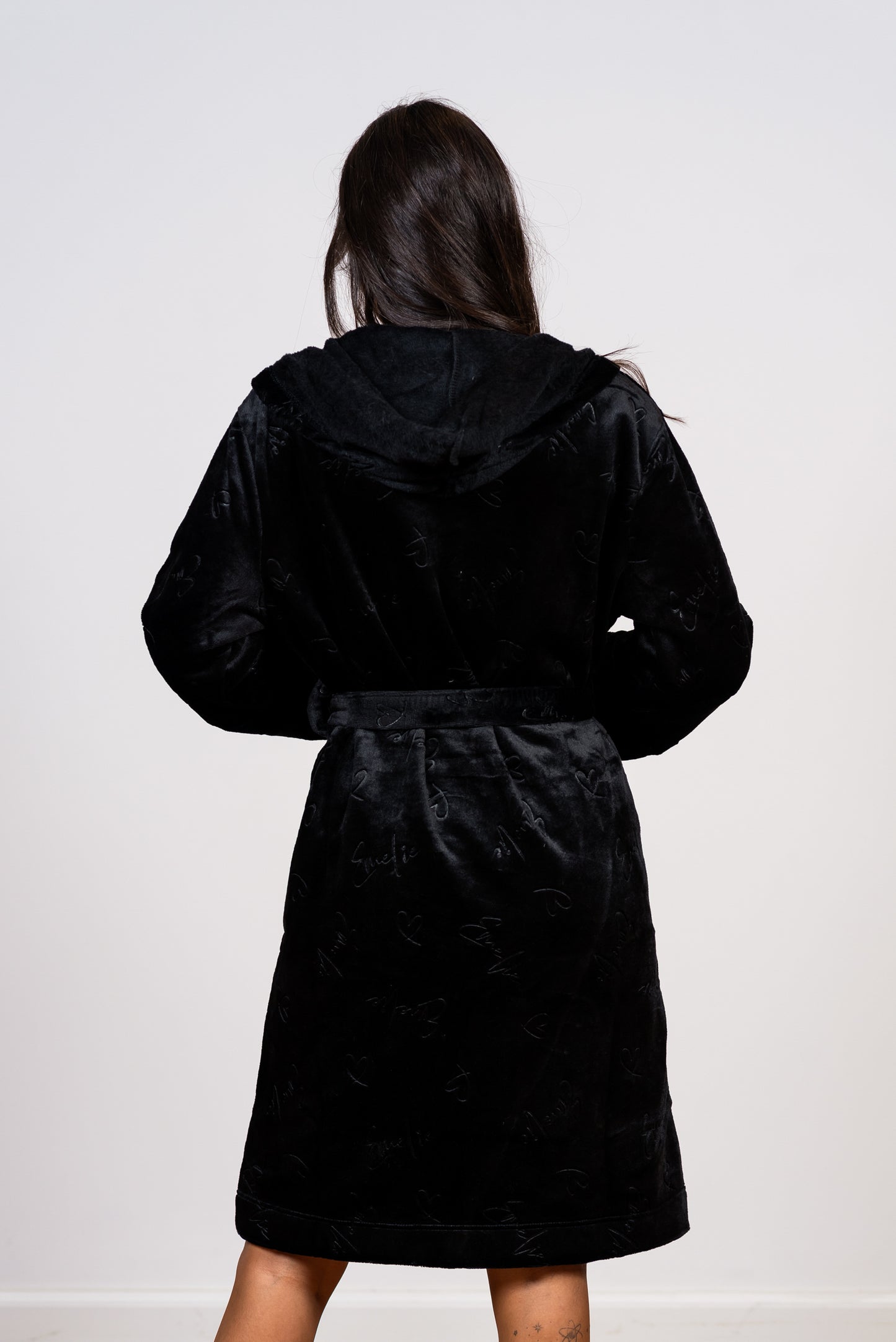 חלוק פליז קצר עם הדפס