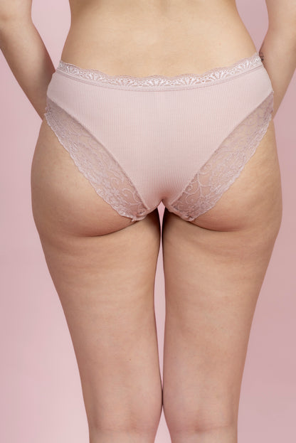 תחתון ביקיני כותנה בשילוב תחרה