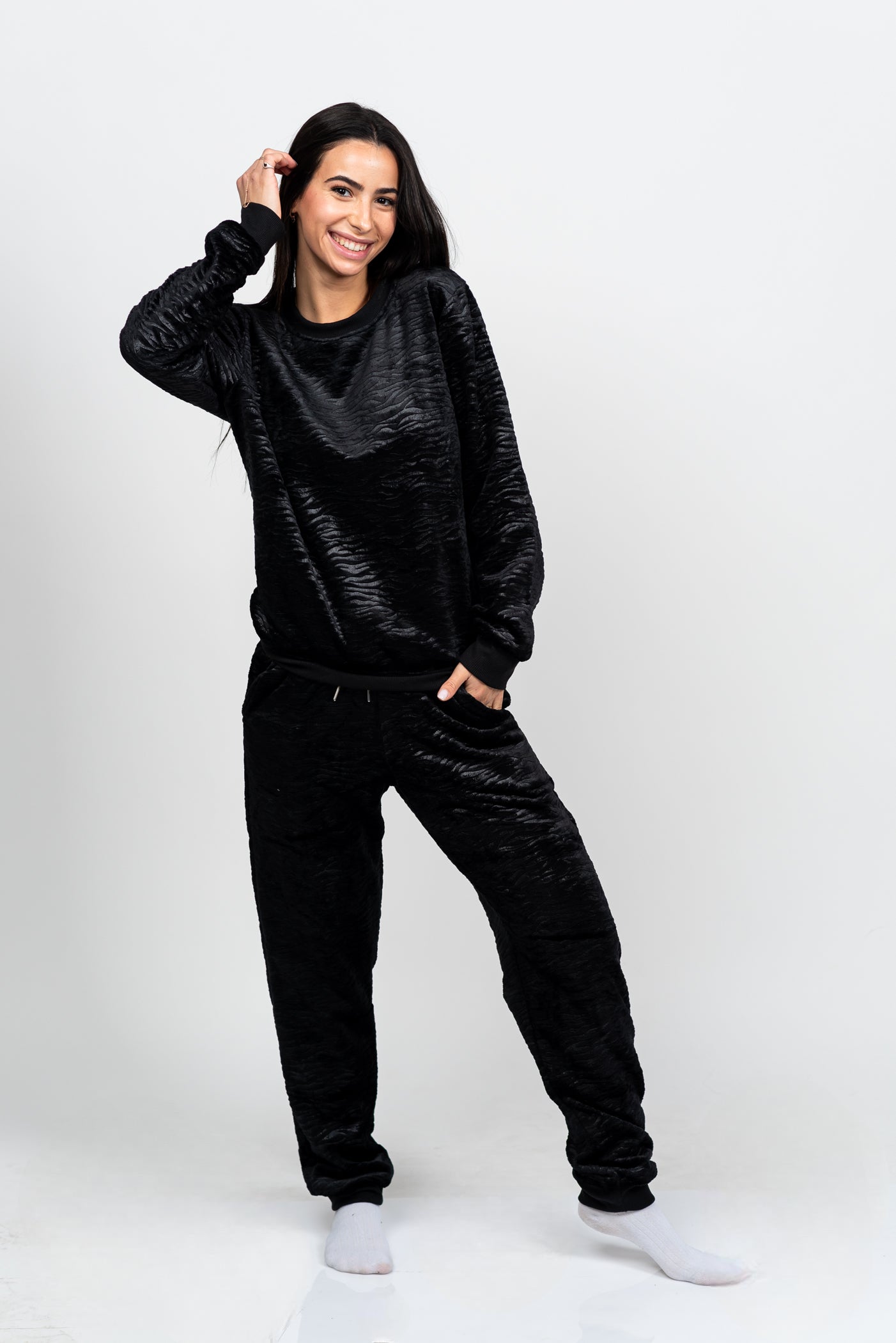 סט פיג'מת פליז מחממת