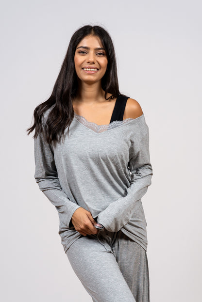 סט פיג'מת מודל נקודות