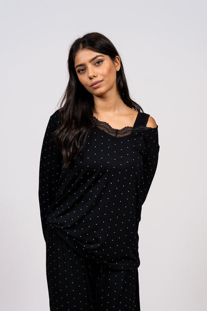 סט פיג'מת מודל נקודות