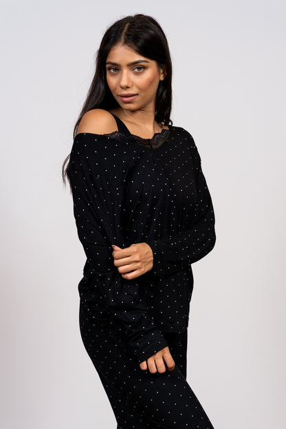 סט פיג'מת מודל נקודות