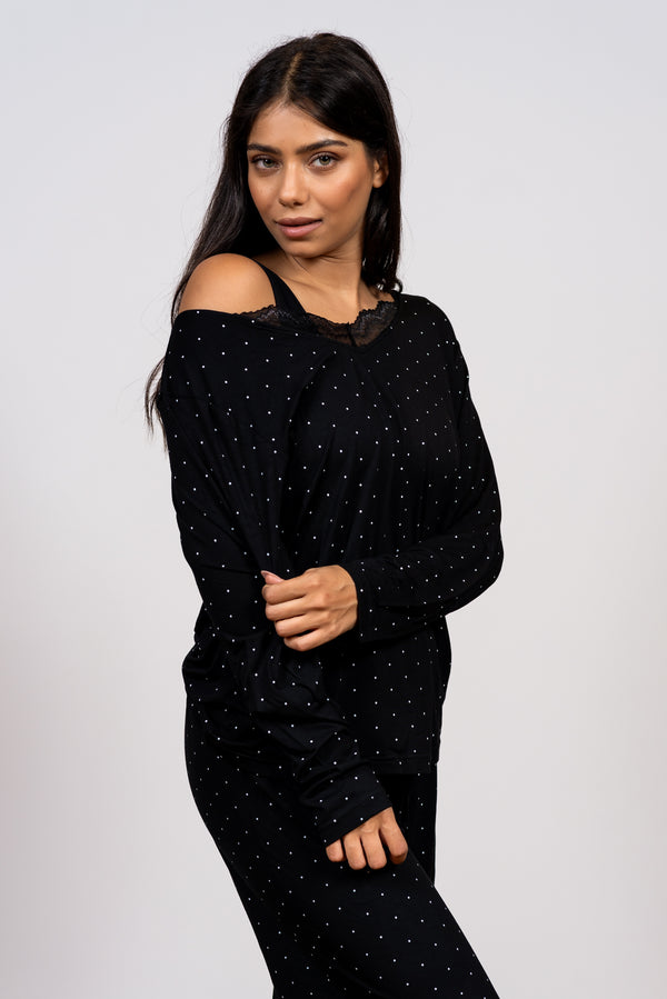 סט פיג'מת מודל נקודות