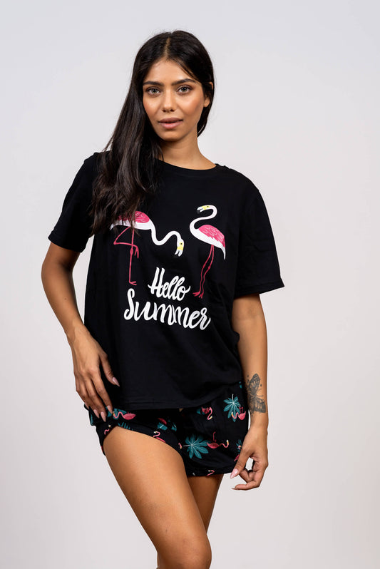 סט פיג'מת כותנה וויסקוזה פלמינגו