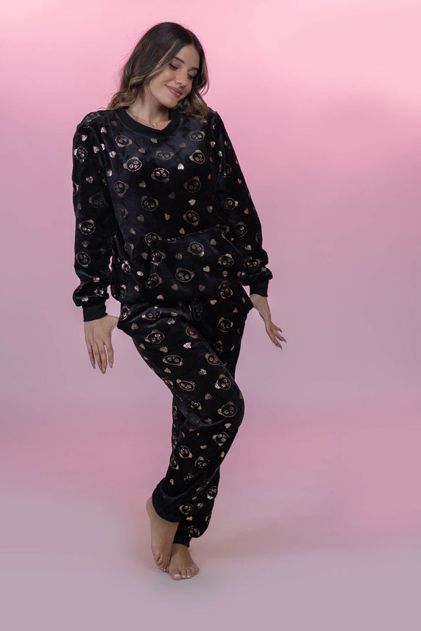 סט פיג'מה דובי זהב