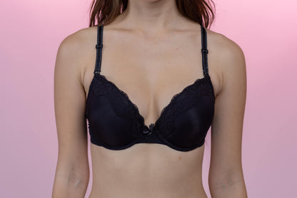 חזייה חלקה דאבל פוש בשילוב תחרה